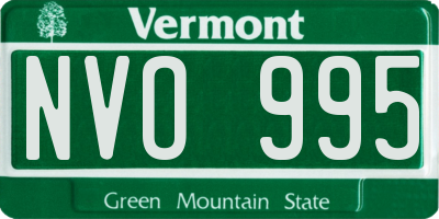 VT license plate NVO995