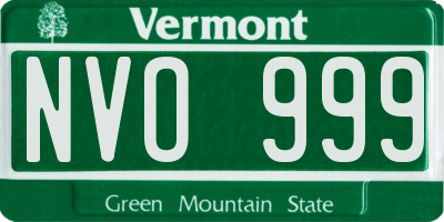 VT license plate NVO999