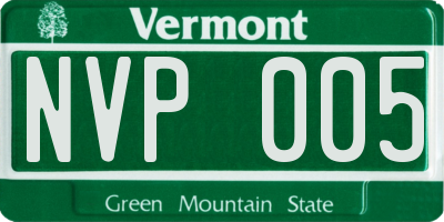 VT license plate NVP005