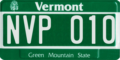 VT license plate NVP010