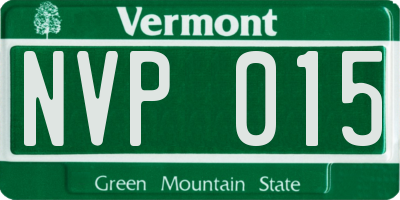 VT license plate NVP015