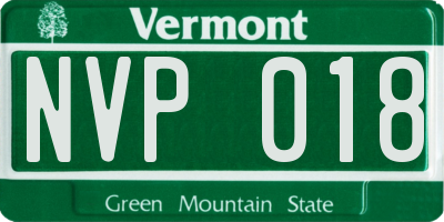 VT license plate NVP018
