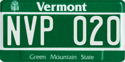 VT license plate NVP020