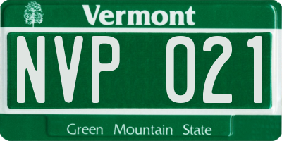 VT license plate NVP021