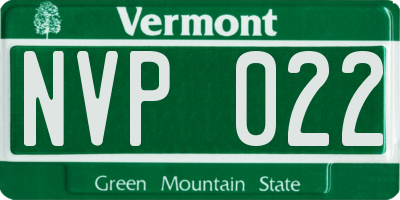 VT license plate NVP022