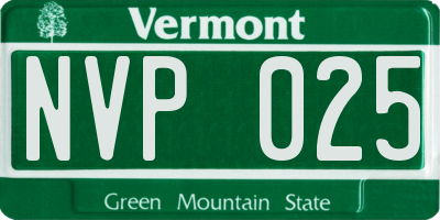 VT license plate NVP025