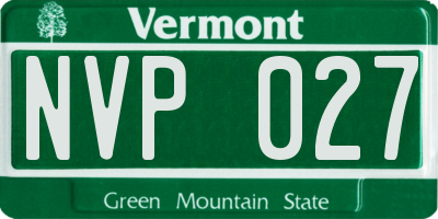 VT license plate NVP027
