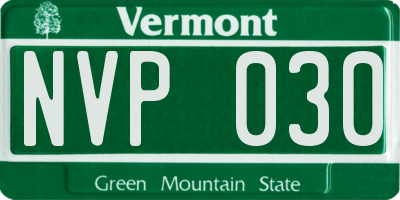 VT license plate NVP030