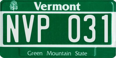 VT license plate NVP031