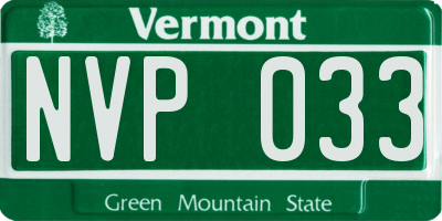 VT license plate NVP033