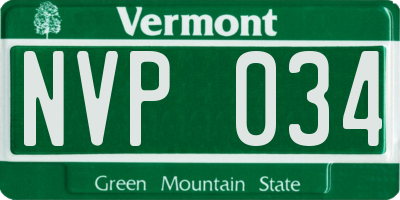 VT license plate NVP034
