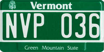 VT license plate NVP036
