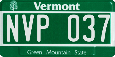 VT license plate NVP037