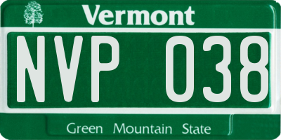 VT license plate NVP038