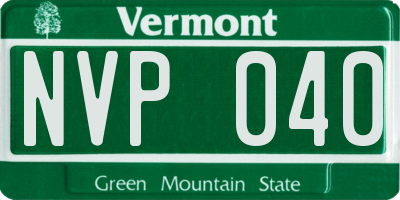 VT license plate NVP040