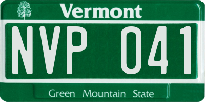 VT license plate NVP041