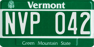 VT license plate NVP042