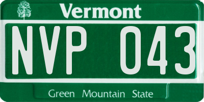 VT license plate NVP043