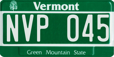 VT license plate NVP045