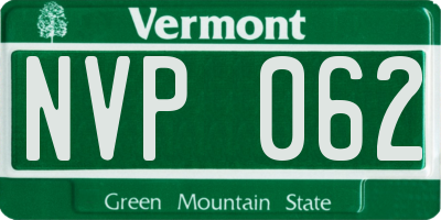 VT license plate NVP062