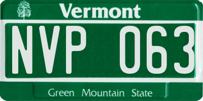 VT license plate NVP063