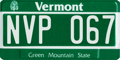 VT license plate NVP067