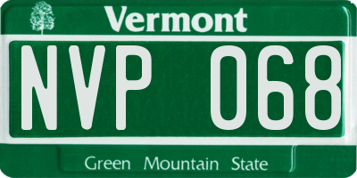 VT license plate NVP068