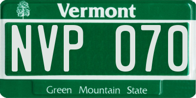 VT license plate NVP070