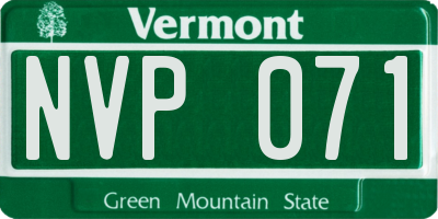 VT license plate NVP071