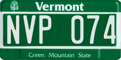 VT license plate NVP074