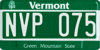 VT license plate NVP075