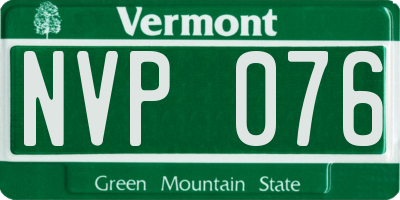 VT license plate NVP076