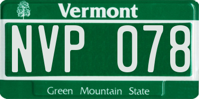 VT license plate NVP078