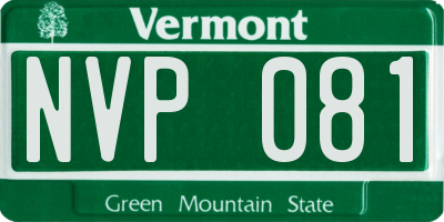VT license plate NVP081
