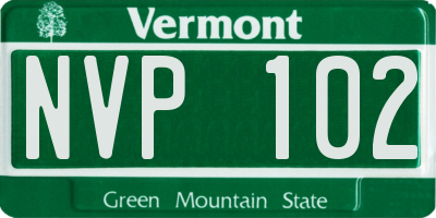 VT license plate NVP102