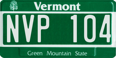 VT license plate NVP104