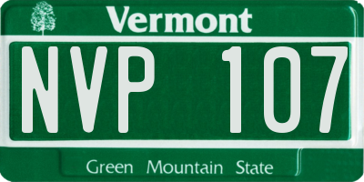 VT license plate NVP107