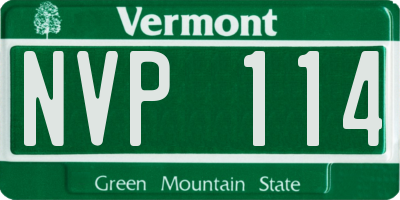 VT license plate NVP114