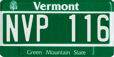 VT license plate NVP116
