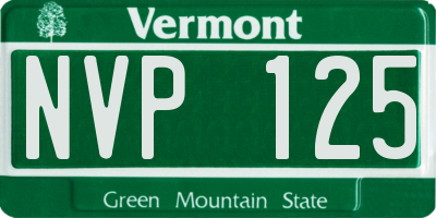 VT license plate NVP125