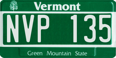 VT license plate NVP135