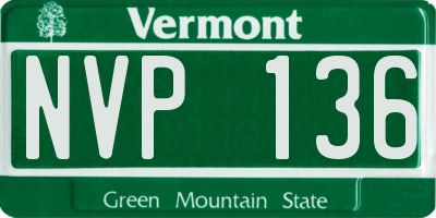 VT license plate NVP136