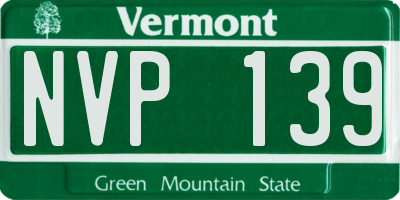 VT license plate NVP139