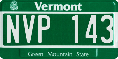 VT license plate NVP143