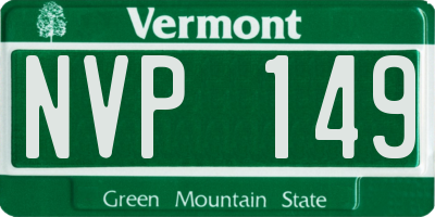 VT license plate NVP149