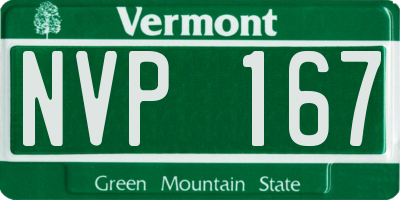VT license plate NVP167