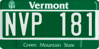 VT license plate NVP181