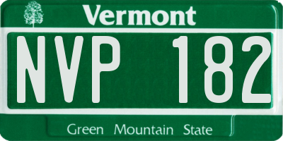 VT license plate NVP182