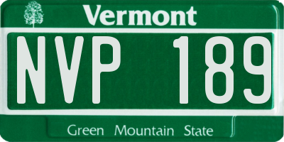 VT license plate NVP189