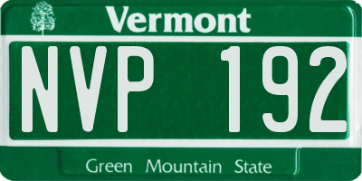 VT license plate NVP192